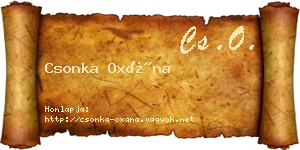 Csonka Oxána névjegykártya